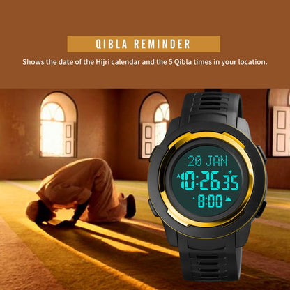 SKMEI 1729 Qibla Calendar Timing Multifunctional LED Digital Display Luminous Electronic Watch