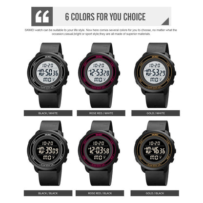 SKMEI 1736 Triplicate Round Dial Timing LED Digital Display Luminous Electronic Watch