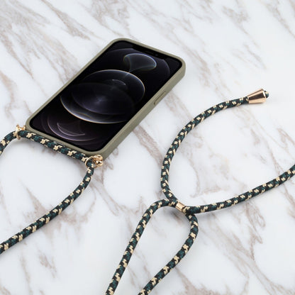 Wheat Straw Material + TPU Shockproof Case with Neck Lanyard, For iPhone 13 mini, For iPhone 13, For iPhone 13 Pro