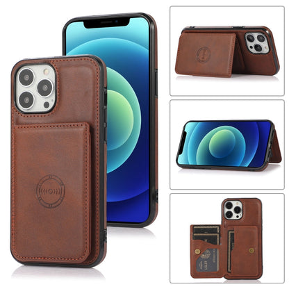 Calf Texture Magnetic Card Bag PU Shockproof Case with Holder & Card Slot, For iPhone 13 mini, For iPhone 13, For iPhone 13 Pro, For iPhone 13 Pro Max