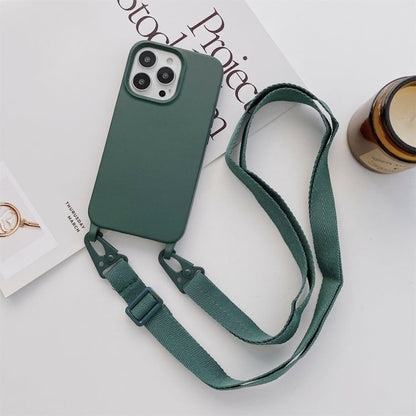 Elastic Silicone Protective Case with Wide Neck Lanyard, For iPhone 13, For iPhone 13 Pro, For iPhone 13 Pro Max