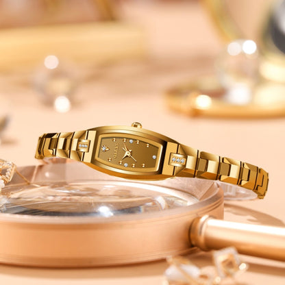 OLEVS 5501 Diamond Small Dial Tungsten Steel Bracelet Quartz Watch for Ladies