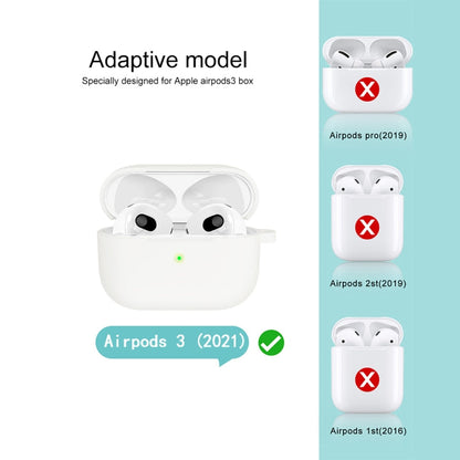 Thicken Silicone Round Bottom Earphone Protective Case with Hook For AirPods 3