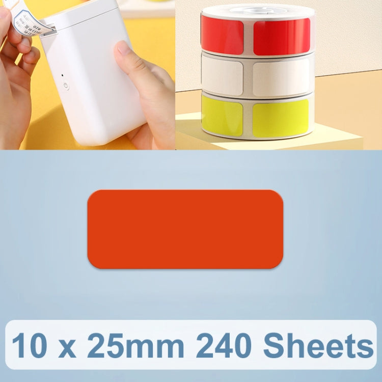 Thermal Printing Label Paper Stickers For NiiMbot D101 / D11, 10 x 25mm 240 Sheets White, 14 x 25mm 240 Sheets White, 10 x 25mm 240 Sheets Yellow, 10 x 25mm 240 Sheets Red, 14 x 25mm 240 Sheets Red