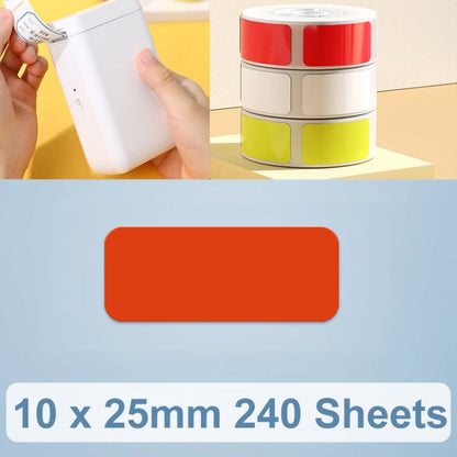 Thermal Printing Label Paper Stickers For NiiMbot D101 / D11, 10 x 25mm 240 Sheets White, 14 x 25mm 240 Sheets White, 10 x 25mm 240 Sheets Yellow, 10 x 25mm 240 Sheets Red, 14 x 25mm 240 Sheets Red