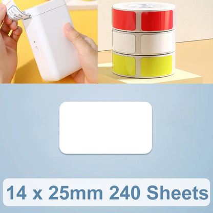 Thermal Printing Label Paper Stickers For NiiMbot D101 / D11, 10 x 25mm 240 Sheets White, 14 x 25mm 240 Sheets White, 10 x 25mm 240 Sheets Yellow, 10 x 25mm 240 Sheets Red, 14 x 25mm 240 Sheets Red