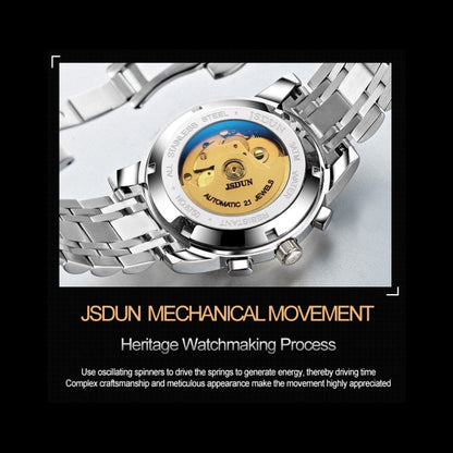 JIN SHI DUN 8750 Men Fashion Waterproof Luminous Mechanical Watch