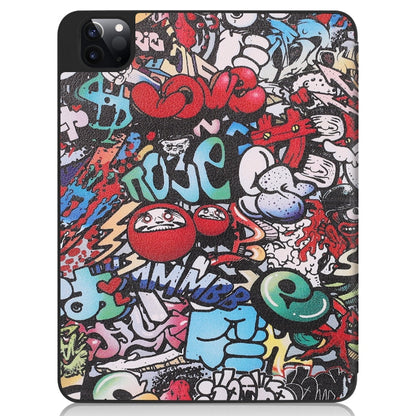 Painted TPU Smart Tablet Holster With Sleep Function & Tri-Fold Bracket & Pen Slot, For iPad Pro 11 inch 2020