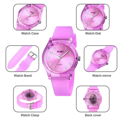 SKMEI 1760 Stainless Steel Buckle Silicone Strap Waterproof Quartz Watch
