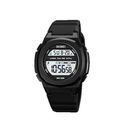 SKMEI 1821 Stainless Steel Buckle Silicone Strap Electronic Watch