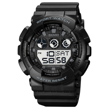 SKMEI 1857 Stainless Steel Buckle PU Strap Waterproof Electronic Watch