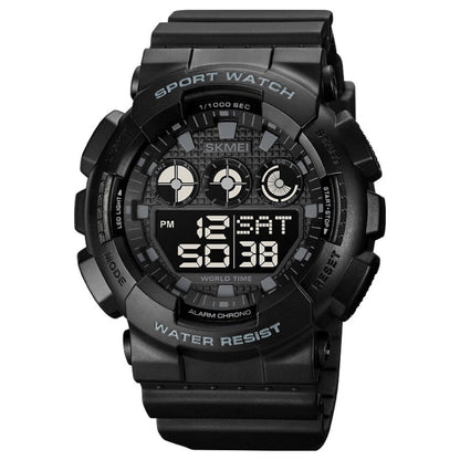 SKMEI 1857 Stainless Steel Buckle PU Strap Waterproof Electronic Watch