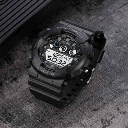 SKMEI 1857 Stainless Steel Buckle PU Strap Waterproof Electronic Watch
