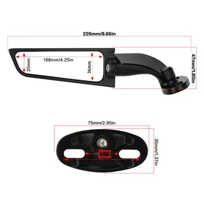 1 Pair Motorcycle Modified Rearview Mirrors Wind Wing Adjustable Rotating Side Mirrors, Adjustable Rotating