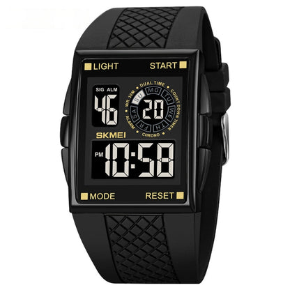 SKMEI 1967 Stainless Steel Buckle PU Strap Waterproof Electronic Watch