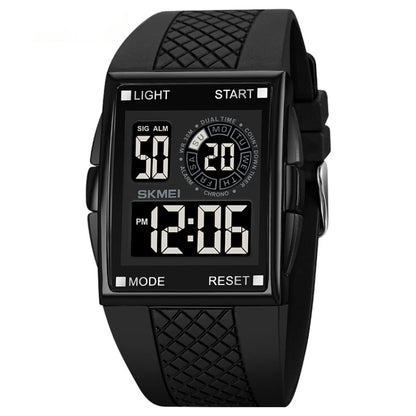 SKMEI 1967 Stainless Steel Buckle PU Strap Waterproof Electronic Watch