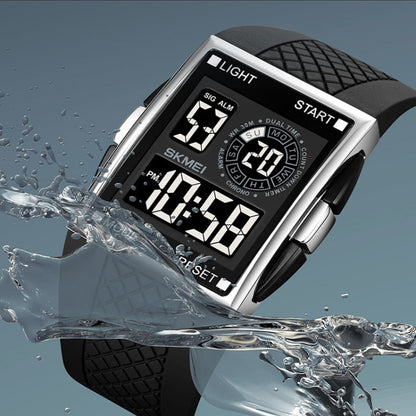SKMEI 1967 Stainless Steel Buckle PU Strap Waterproof Electronic Watch