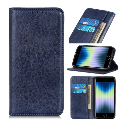 Magnetic Suction Crazy Horse Pattern PU Left and Right Open with Bracket and Card Slot and Wallet, For iPhone SE 2022 / SE 2020