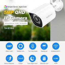 SriHome SH034 5.0MP Mini Dual 2.4 / 5G WiFi Outdoor Waterproof Video Surveillance Color Night Vision Security CCTV Cam