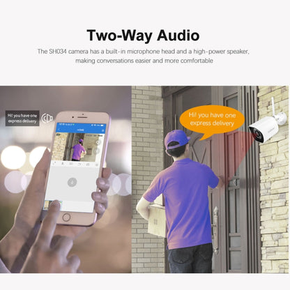 SriHome SH034 5.0MP Mini Dual 2.4 / 5G WiFi Outdoor Waterproof Video Surveillance Color Night Vision Security CCTV Cam