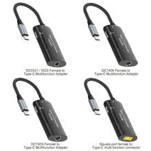 + Type-C + USB Female to Type-C Multifunction Apapter, DC5521 / 5525, DC7406, DC7909, Square Port