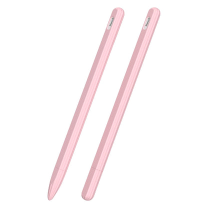 3 in 1 Striped Liquid Silicone Stylus Case with Two Tip Caps, For Apple Pencil 1, For Apple Pencil 2