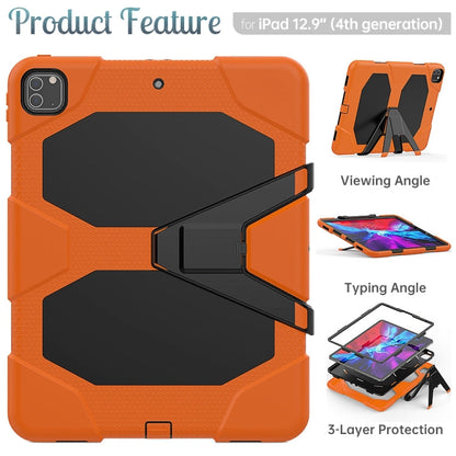 For iPad Pro 12.9 inch (2020) Shockproof Colorful Silicon + PC Protective Case with Holder & Shoulder Strap & Hand Strap & Pen Slot, For iPad Pro 12.9 inch (2020)