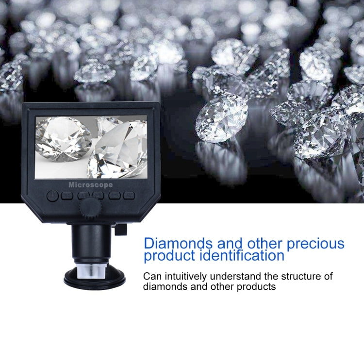 G600 600X 3.6MP 4.3 inch HD LCD Display Portable Digital Microscope, EU Plug, AU Plug, UK Plug