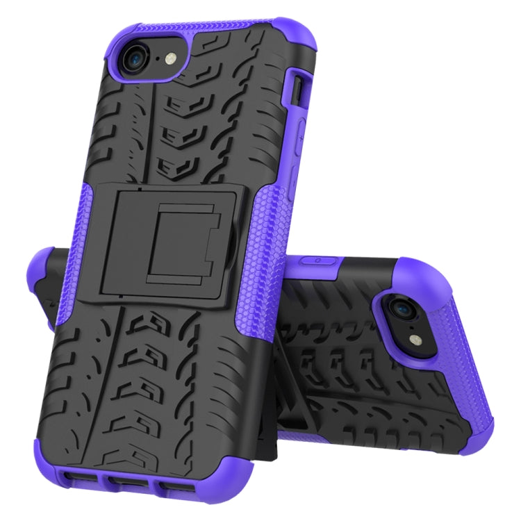 Tire Texture Shockproof TPU+PC Protective Case with Holder, For iPhone SE 2022 / SE 2020, For Galaxy M30s