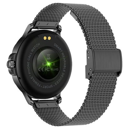 CF12 1.2 inch Waterproof Smart Steel Strap Wristband Support Heart Rate Monitoring / Blood Pressure Monitoring, CF12 Steel Strap (Black)