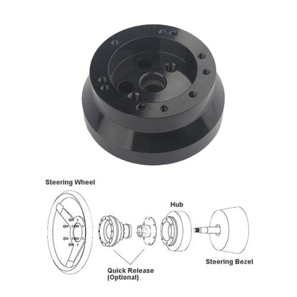 5 & 6 Hole Steering Wheel Polished Hub Adapter, Type A, Type B