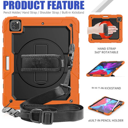 Shockproof Colorful Silicone + PC Protective Case with Holder & Shoulder Strap & Hand Strap & Pen Slot, For iPad Pro 12.9 (2020)