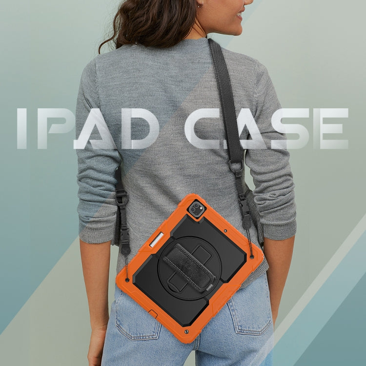 Shockproof Colorful Silicone + PC Protective Case with Holder & Shoulder Strap & Hand Strap & Pen Slot, For iPad Pro 12.9 (2020)