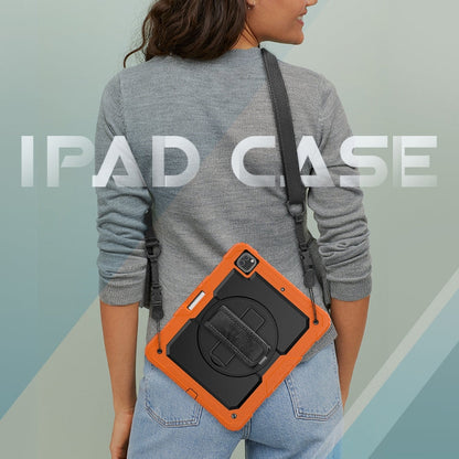 Shockproof Colorful Silicone + PC Protective Case with Holder & Shoulder Strap & Hand Strap & Pen Slot, For iPad Pro 12.9 (2020)