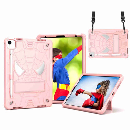 Spider Texture Silicone Hybrid PC Tablet Case with Shoulder Strap, For iPad 10th Gen 10.9 2022, For iPad Pro 11 2021 / Air 5 10.9