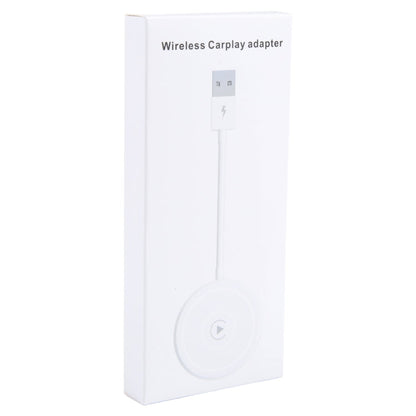 USB + USB-C / Type-C Wired to Wireless Carplay Adapter for iPhone, White Round