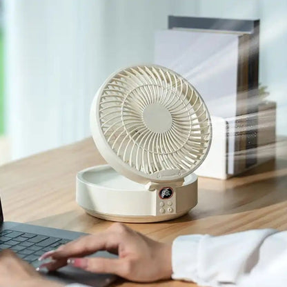 WSK302 4000mAh Swivel Head Wall Mounted Fan with Night Light