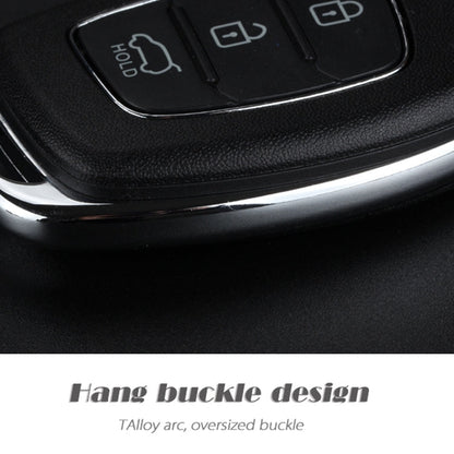 For Hyundai 3-button Folding Car Key Shell with Silver Metal Edge, For Hyundai 3-button