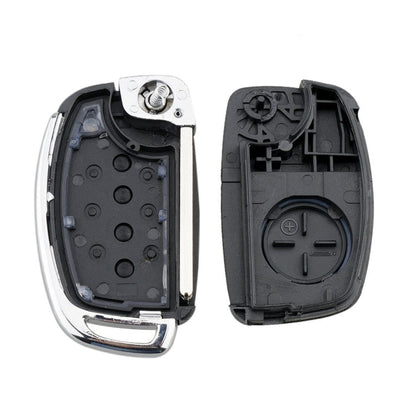 4-button Folding Car Key Shell with Metal Edge Solaris ix35 ix4 Santa For Hyundai Sonata 2014-2017 / Tucson 2016-2019 /  Santa Fe 2013-2016, For Hyundai 4-button Solaris ix35 ix4