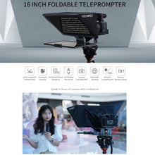 FEELWORLD TP16 16 inch Tablet Horizontal Vertical Prompting Folding Teleprompter, Bluetooth Remote Control, TP16