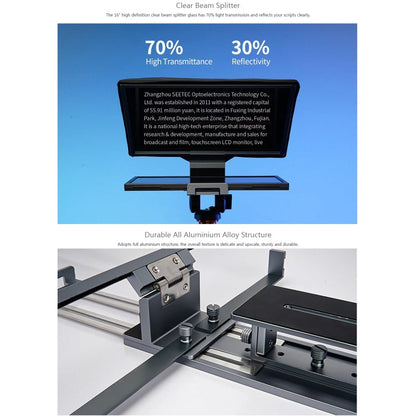 FEELWORLD TP16 16 inch Tablet Horizontal Vertical Prompting Folding Teleprompter, Bluetooth Remote Control, TP16