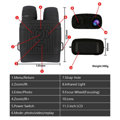 NV7000 Outdoor Hunting 2.7K HD Binocular Infrared Night Vision Device, NV7000