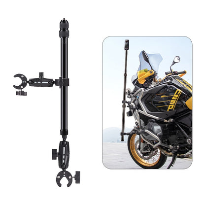 Motorcycle Clamps Handlebar Fixed Mount 3-stage Telescopic Selfie Stick, Double Dual-heads Crabs 3-stage Selfie Stick, Dual-heads Crab & Single Heads 3-stage Selfie Stick, 2 x Dual-heads Crab 1 x Single Heads