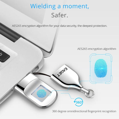 USB 2.0 Interface Metal Flash U Disk with Fingerprint Identification, FU5 64G