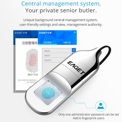 USB 2.0 Interface Metal Flash U Disk with Fingerprint Identification, FU5 64G