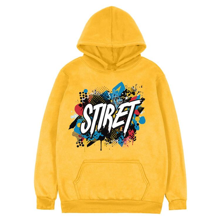 Alphabet Printed Fleece Hooded Sweatshirt Print On Your Demand, XS, S