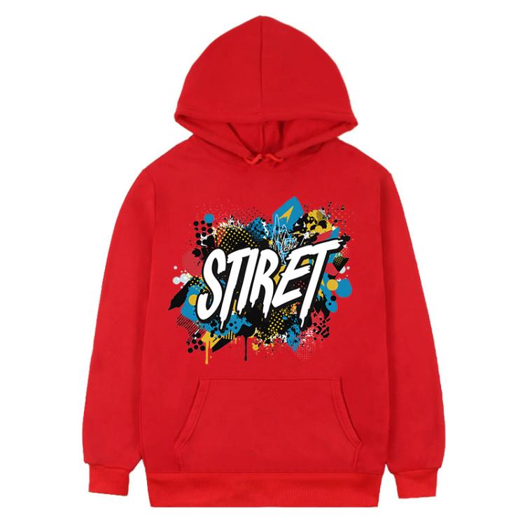 Alphabet Printed Fleece Hooded Sweatshirt Print On Your Demand, XXXL