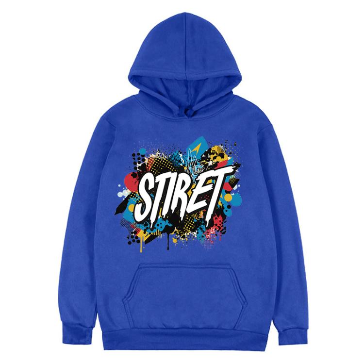 Alphabet Printed Fleece Hooded Sweatshirt Print On Your Demand, XXXL