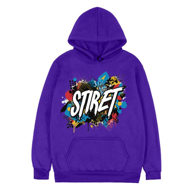 Alphabet Printed Fleece Hooded Sweatshirt Print On Your Demand, XXXL