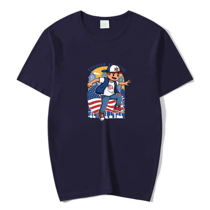 Boy Printed Round Neck Modal Short Sleeve T-shirt Print On Your Demand, POD T-Shirt, S, S, POD T-Shirt, M